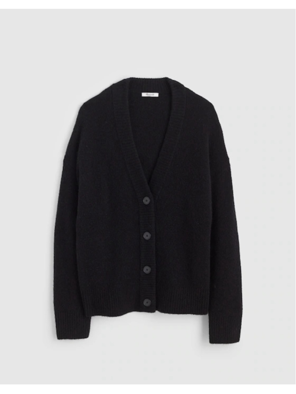 NWT Madewell V-Neck Drop-Shoulder Cardigan in size medium in black